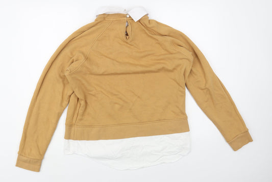 NEXT Womens Beige Cotton Pullover Sweatshirt Size M Pullover