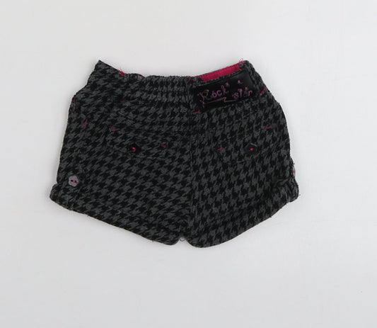 Dunnes Stores Girls Black Herringbone Polyester Capri Trousers Size 9-12 Months - Shorts Girl