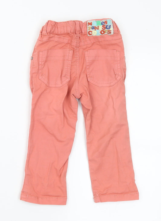 Marese Girls Pink Cotton Capri Jeans Size 18-24 Months Button