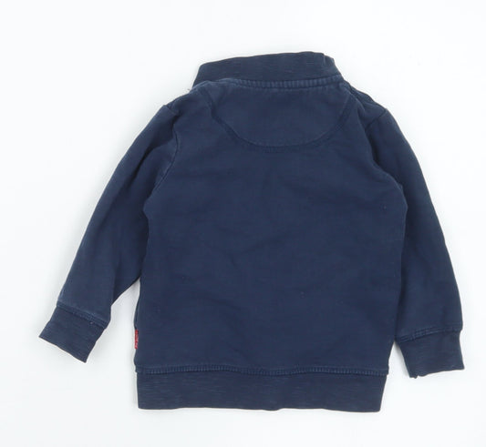 name it Boys Blue Cotton Full Zip Jumper Size 9-12 Months