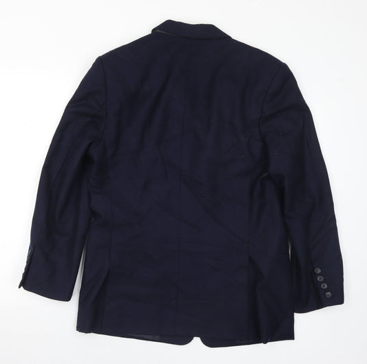 James Fashion Mens Blue Polyester Jacket Suit Jacket Size 36