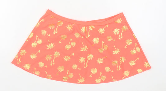 George Girls Orange Geometric Polyester A-Line Skirt Size 10-11 Years Regular - Swim skirt