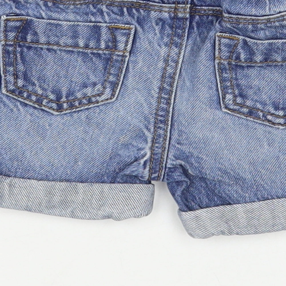 NEXT Baby Blue Cotton Cropped Jeans Size 0-3 Months Drawstring