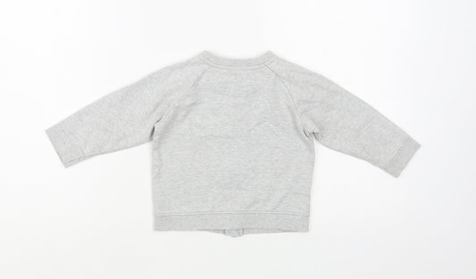 Nutmeg Baby Grey Cotton Full Zip Jumper Size 12-18 Months Zip - Cars