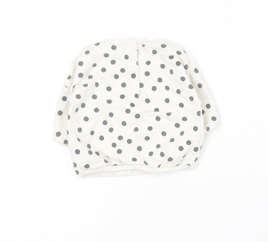 NEXT Baby White Polka Dot Cotton Pullover Jumper Size 0-3 Months