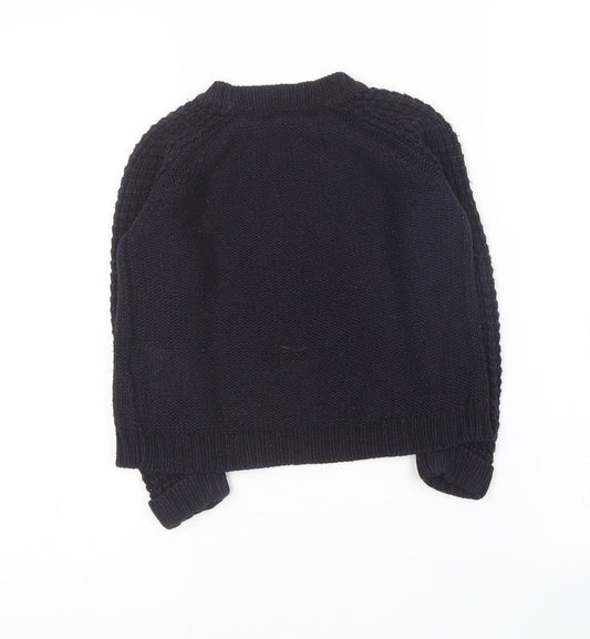 Love Girls Blue Round Neck Acrylic Pullover Jumper Size 7-8 Years