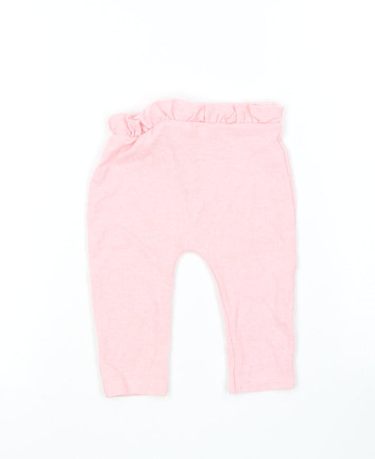 George Girls Pink Viscose Jogger Leggings Size 3-6 Months