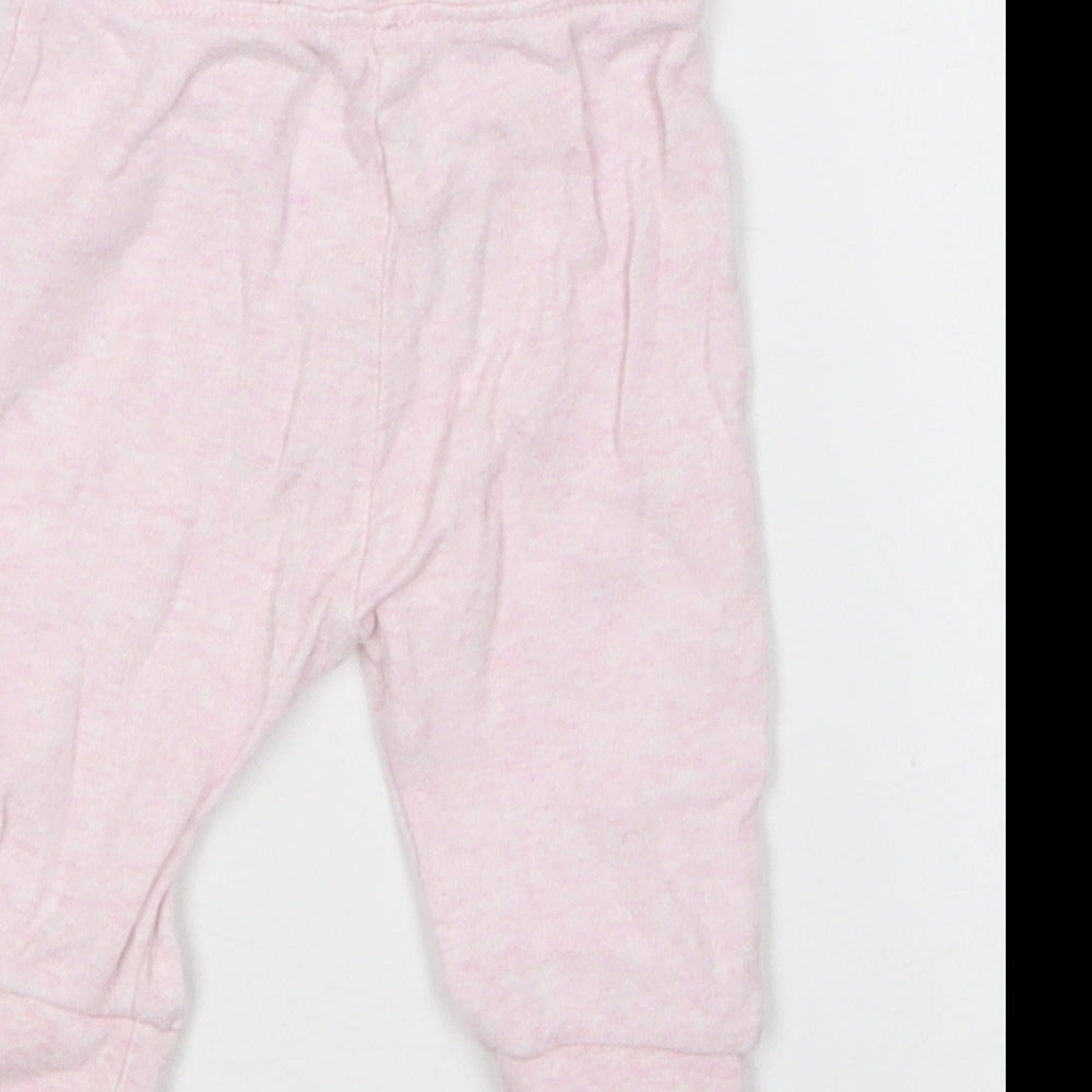 George Girls Pink Cotton Jogger Leggings Size 0-3 Months