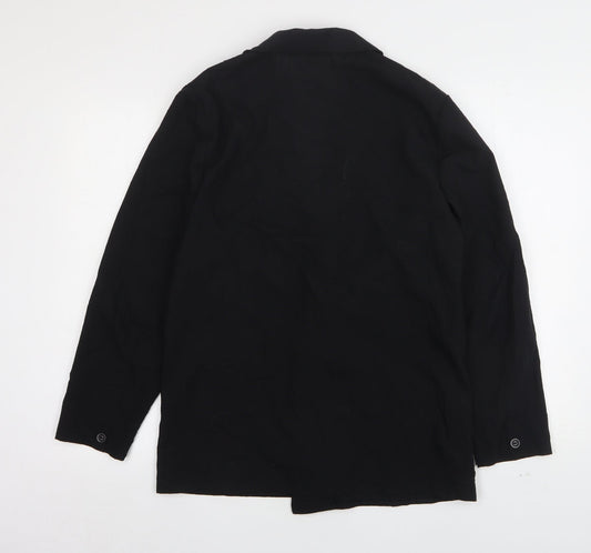 StMichael Womens Black Polyester Jacket Blazer Size 16