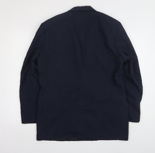 Preworn Mens Blue Polyester Jacket Suit Jacket Size 40