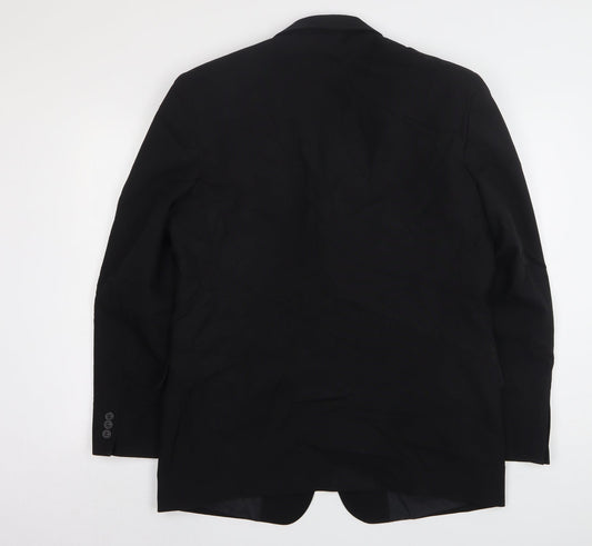 Savatini Mens Black Polyester Jacket Suit Jacket Size 40