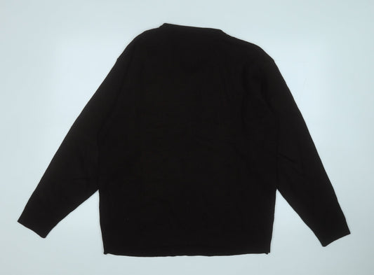 Grenwoods Mens Brown V-Neck Acrylic Pullover Jumper Size M