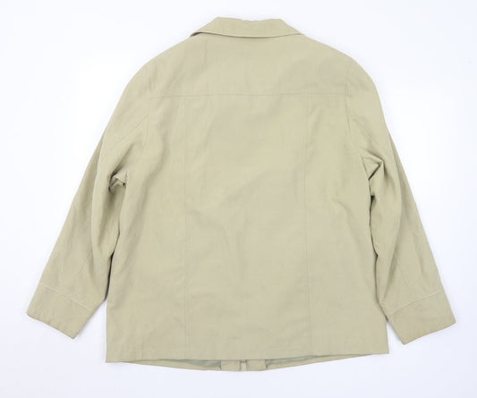 LEBEK Womens Green Rain Coat Coat Size 16 Zip