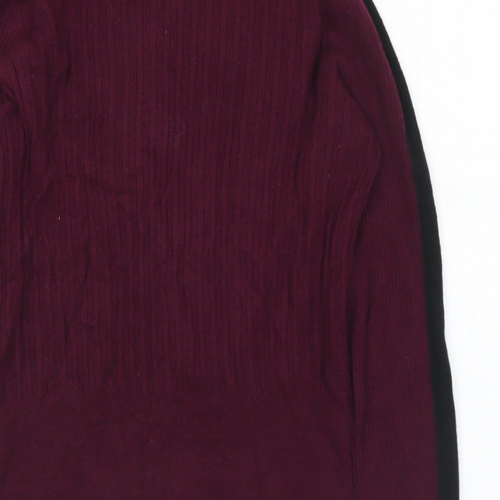 Marks and Spencer Womens Purple Mock Neck Viscose Pullover Jumper Size 12