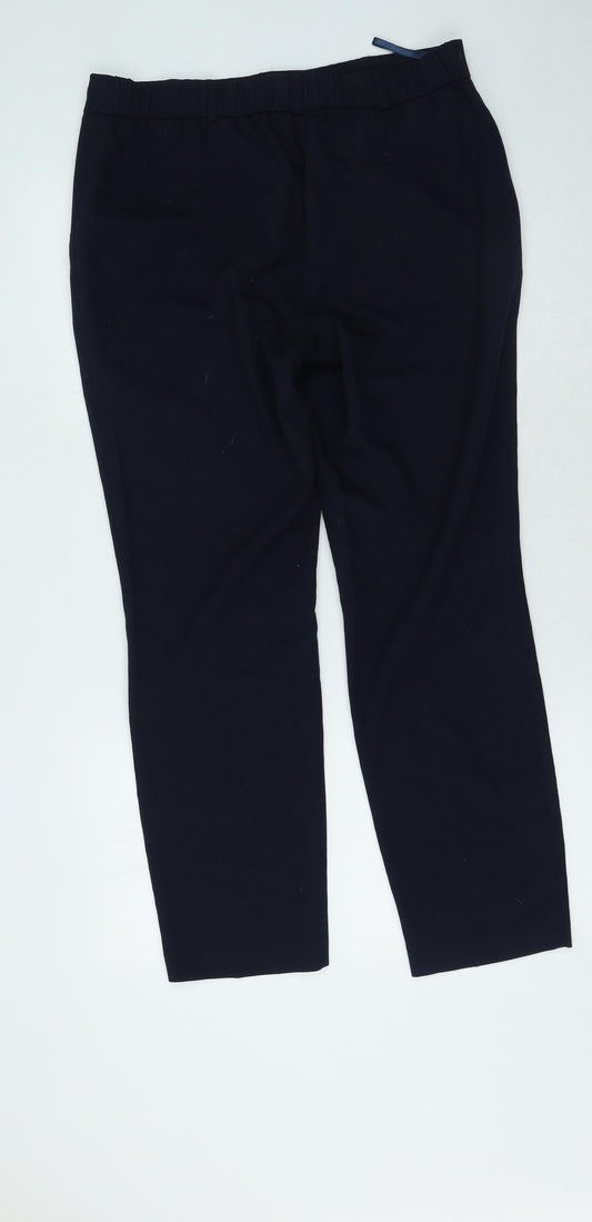 Dunnes Stores Womens Blue Polyester Trousers Size 14 L28 in Regular