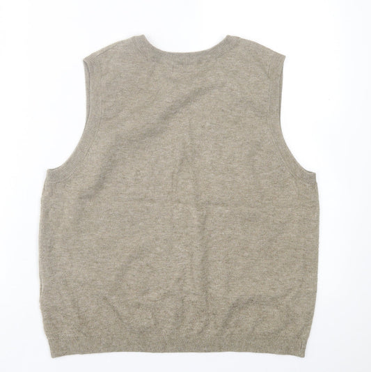 Object Mens Brown V-Neck Viscose Jumper Size S
