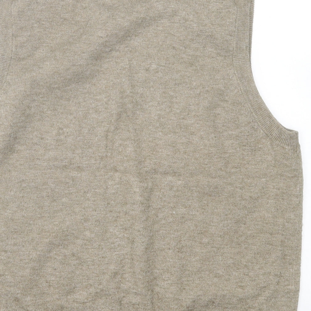 Object Mens Brown V-Neck Viscose Jumper Size S