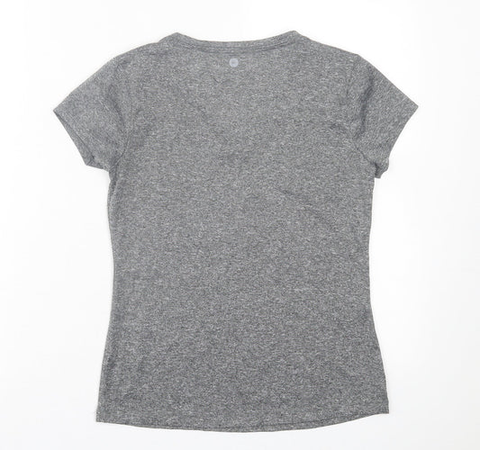 90 Degree Womens Grey Polyester Basic T-Shirt Size XS V-Neck Pullover