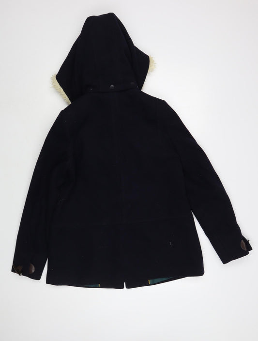 NEXT Womens Blue Pea Coat Coat Size 8 Button