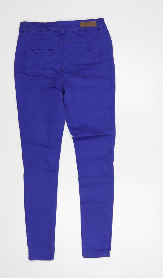 Blanco Womens Blue Cotton Skinny Jeans Size 10 L30 in Regular Button