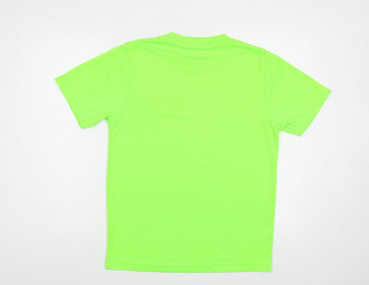 Awdis Mens Green Polyester T-Shirt Size S Crew Neck