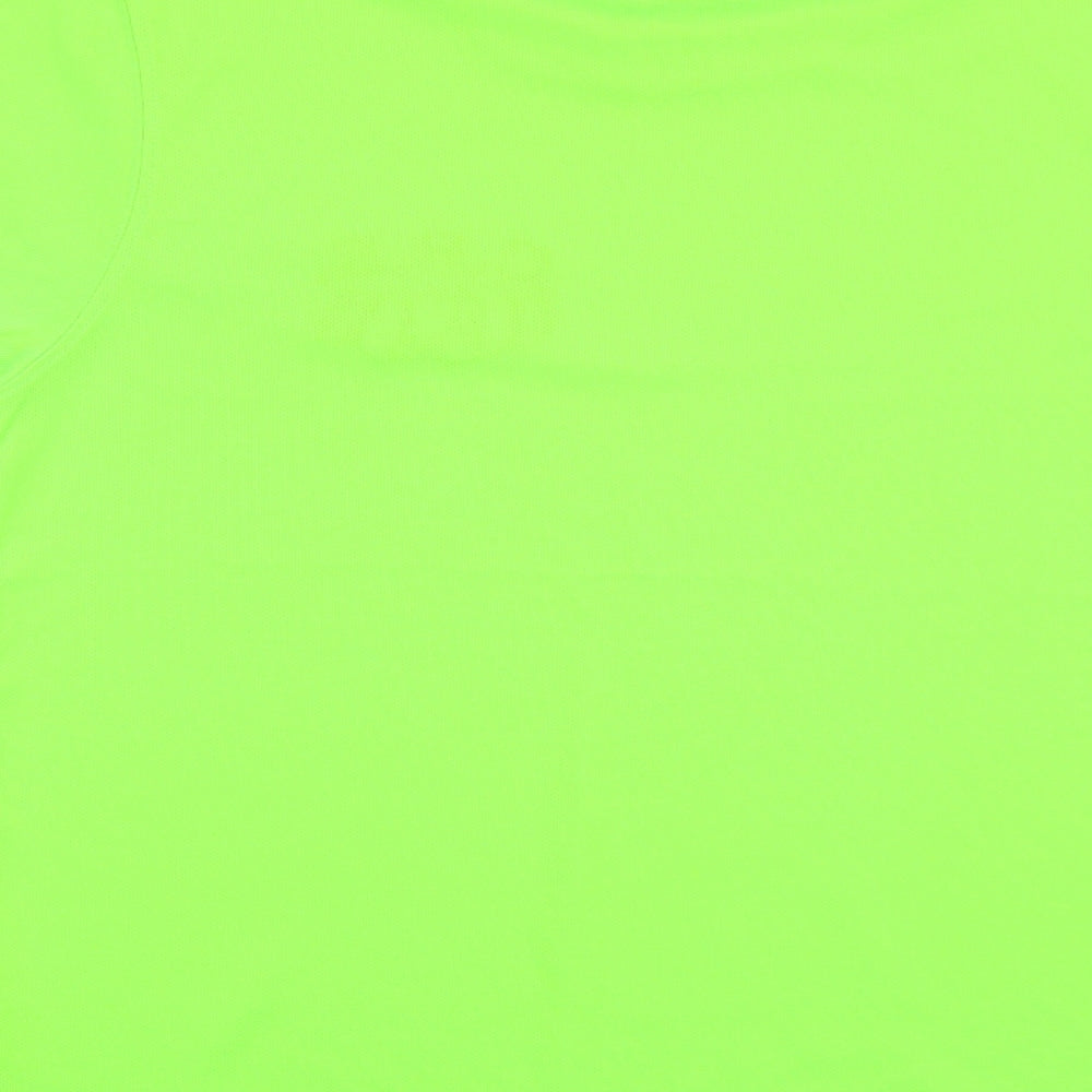 Awdis Mens Green Polyester T-Shirt Size S Crew Neck