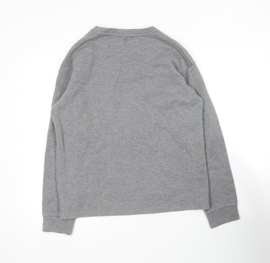 Toky Life Mens Grey Round Neck Cotton Pullover Jumper Size M