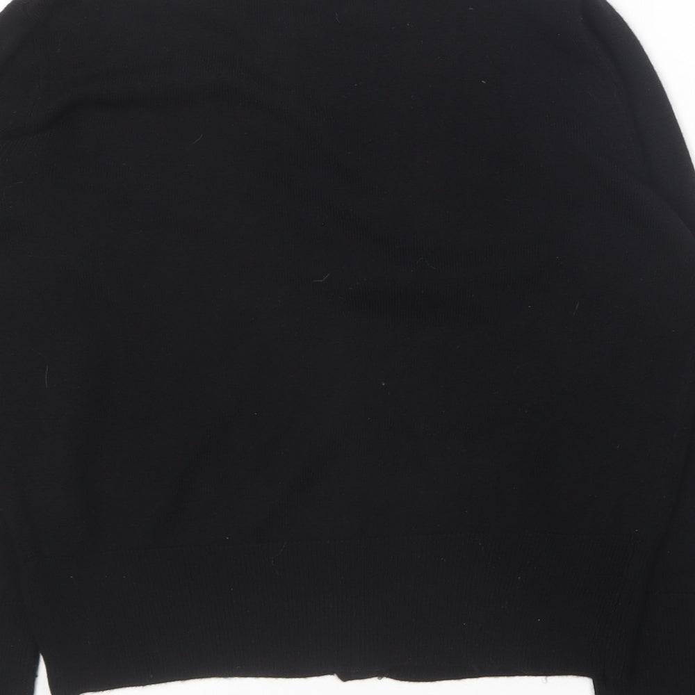 Select Womens Black V-Neck Acrylic Cardigan Jumper Size 10