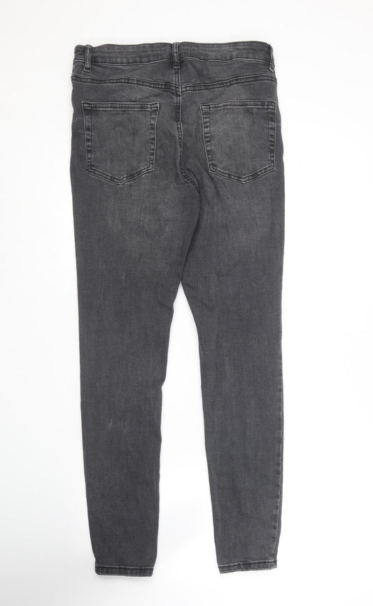 Denim Co Womens Grey Cotton Skinny Jeans Size 14 L28 in Regular