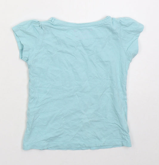 Primark Girls Blue Cotton Basic T-Shirt Size 3-4 Years Crew Neck Pullover - I Love Daddy