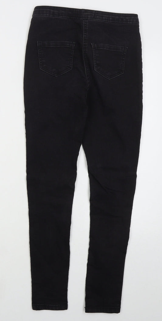 Parisian Womens Black Cotton Skinny Jeans Size 8 L28 in Regular Button