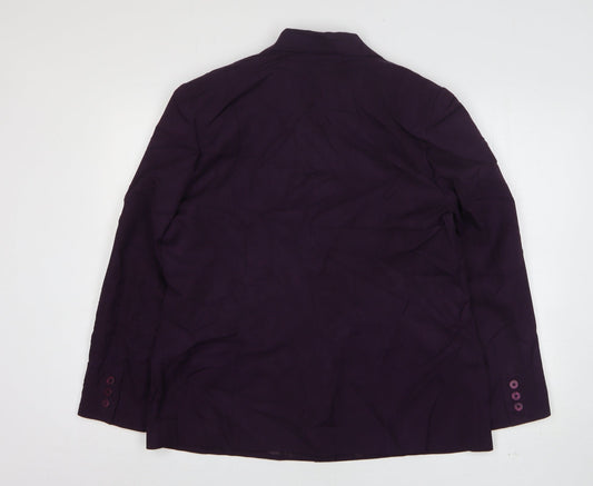 Bonmarché Womens Purple Polyester Jacket Suit Jacket Size 16