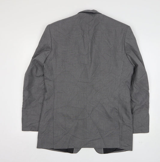 Burton Mens Grey Polyester Jacket Suit Jacket Size 38