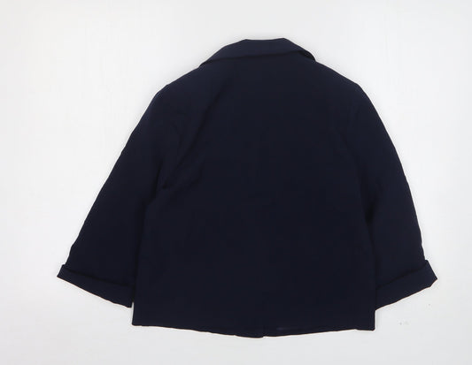Henry Holland Womens Blue Polyester Jacket Blazer Size 10