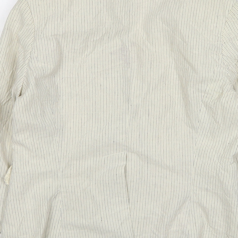 Gap Womens Beige Striped Cotton Jacket Blazer Size 10