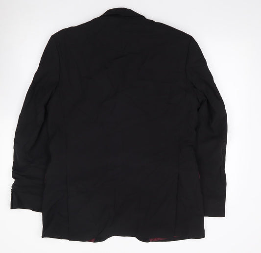Tom English Mens Black Wool Jacket Suit Jacket Size 40