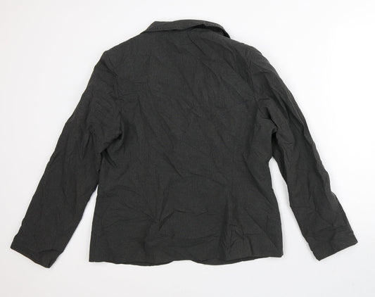 AMARANTO Womens Grey Jacket Blazer Size 16