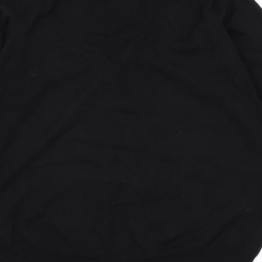 Marks and Spencer Womens Black V-Neck Viscose Pullover Jumper Size 14