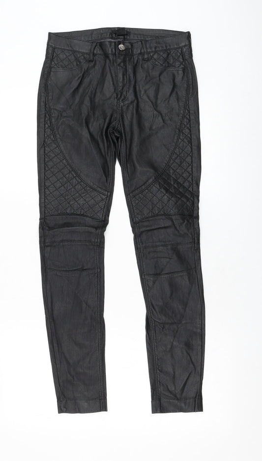 H&M Womens Black Polyester Capri Leggings Size 8 L28 in