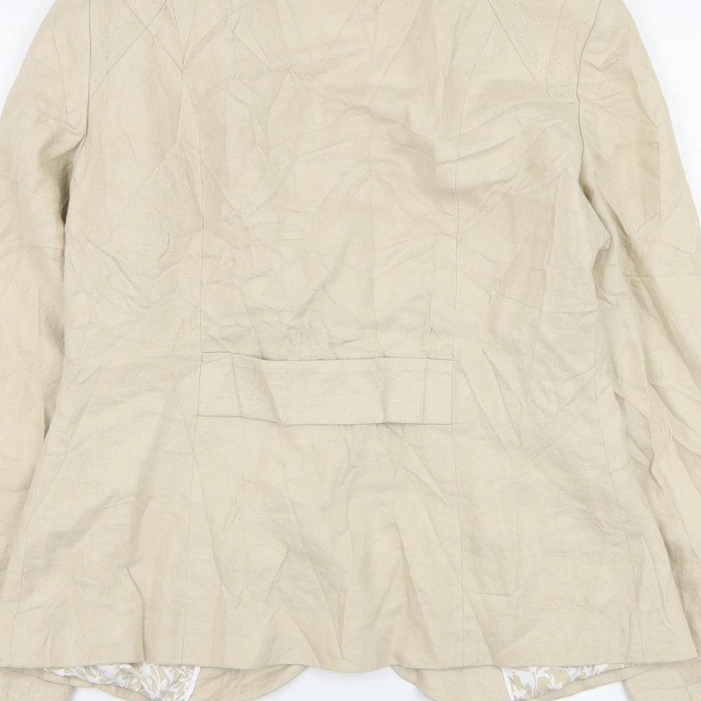 Marks and Spencer Womens Beige Jacket Blazer Size 10 Button