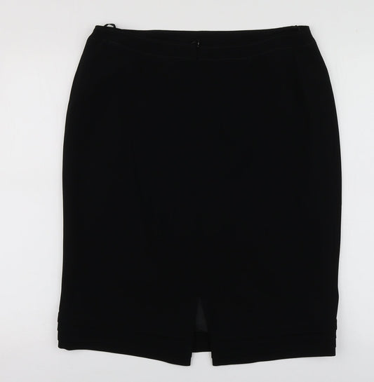 Basler Womens Black Polyester A-Line Skirt Size 16