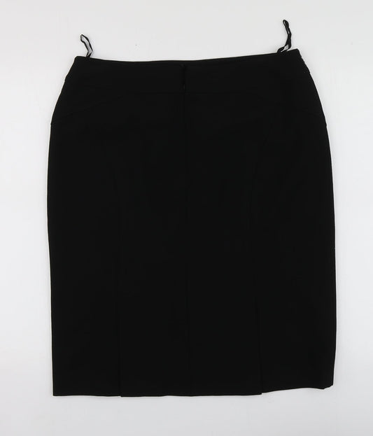 Basler Womens Black Acetate A-Line Skirt Size 16