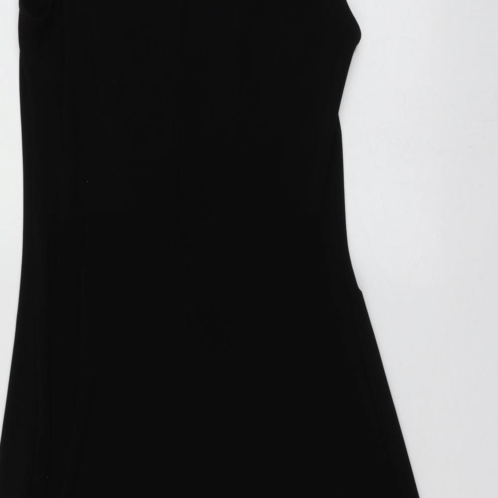 Wallis Womens Black Polyester Shirt Dress Size 8 Roll Neck