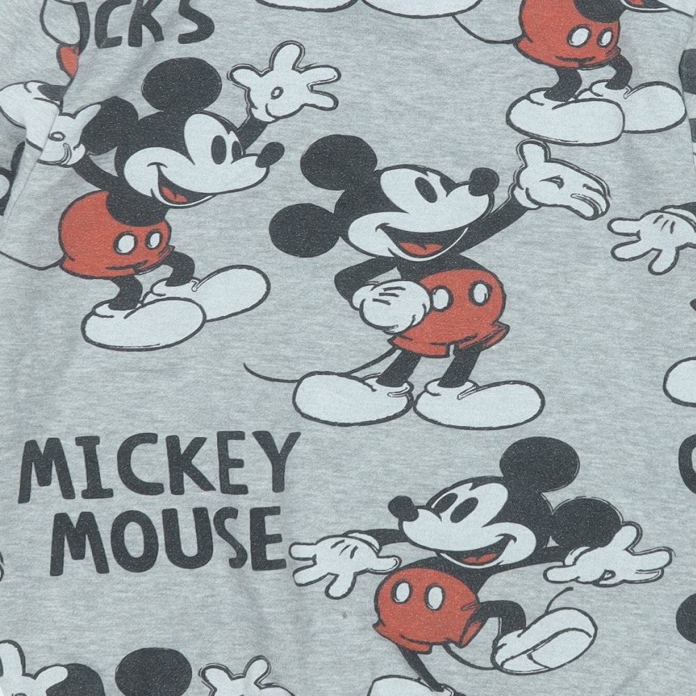 Primark Womens Grey Geometric Cotton Pullover Sweatshirt Size 4 - Mickey Mouse