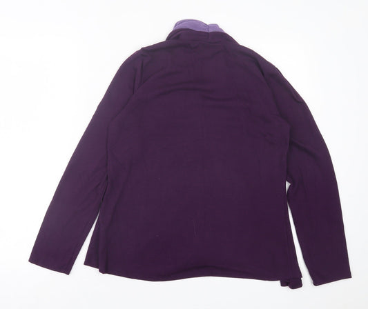 Antthony Womens Purple V-Neck Polyester Cardigan Jumper Size S