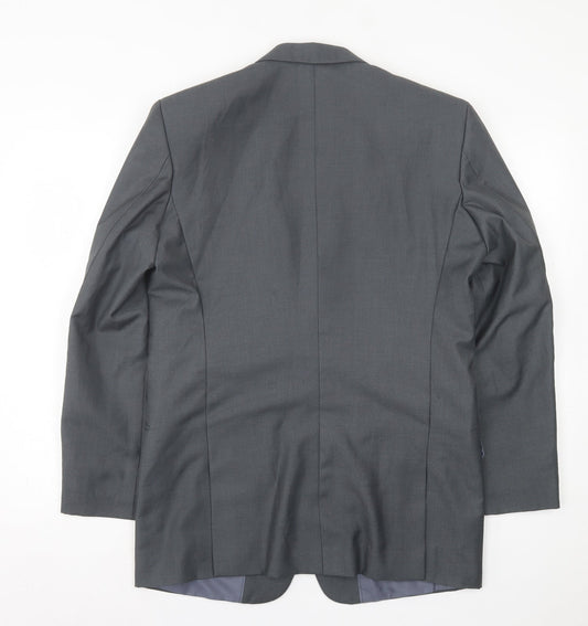 Preworn Mens Grey Polyester Jacket Suit Jacket Size 40