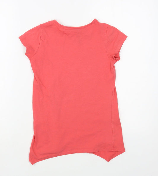 Trybeyond Girls Pink Cotton Pullover T-Shirt Size 9-10 Years Crew Neck Pullover