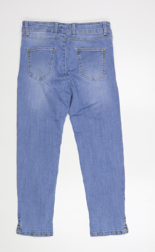 No 2moro Womens Blue Cotton Cropped Jeans Size 30 in L26 in Regular Button