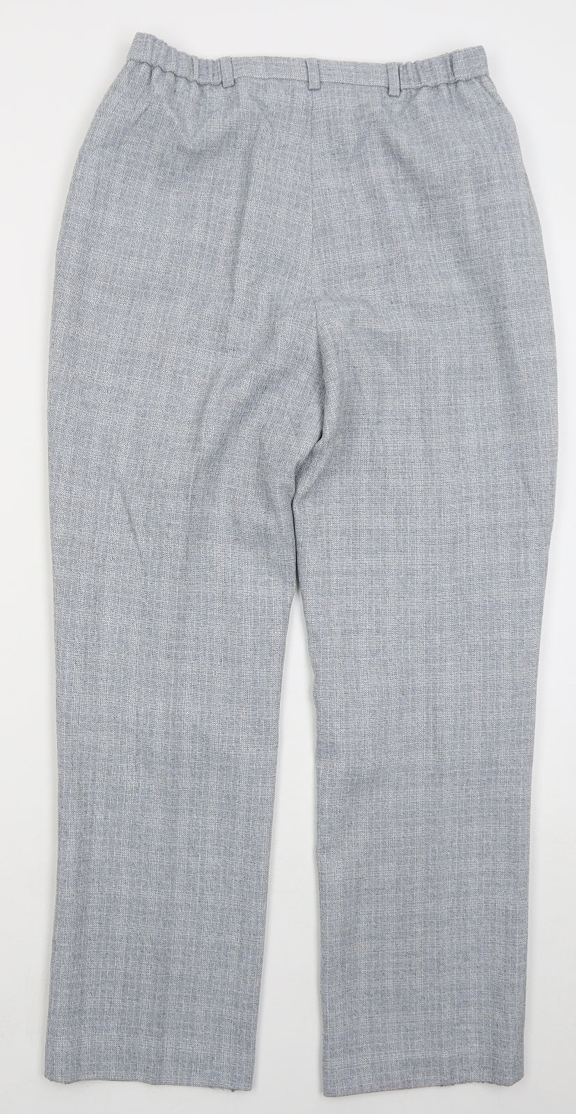 Cotswold Womens Blue Check Polyester Trousers Size 12 L29 in Regular Button