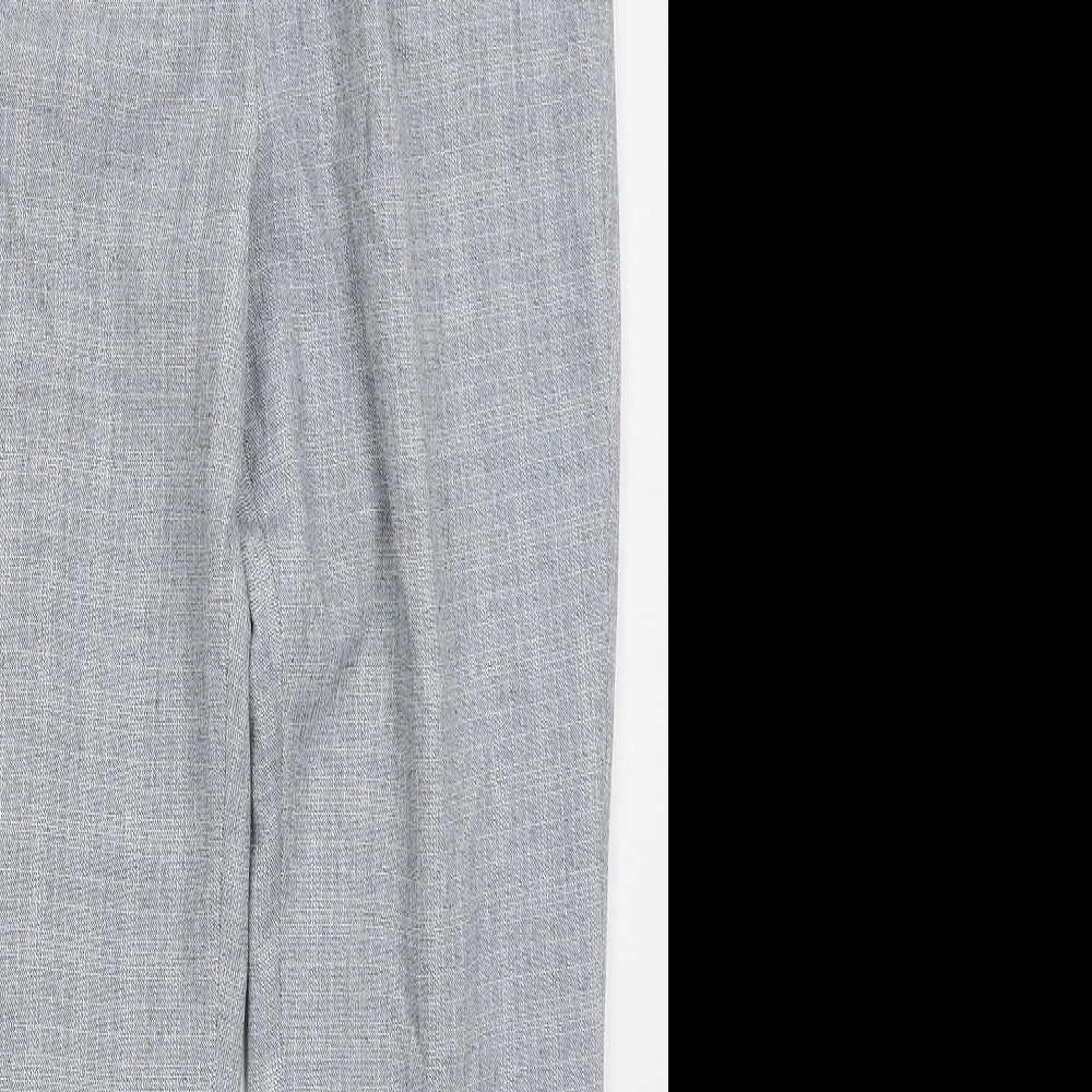 Cotswold Womens Blue Check Polyester Trousers Size 12 L29 in Regular Button